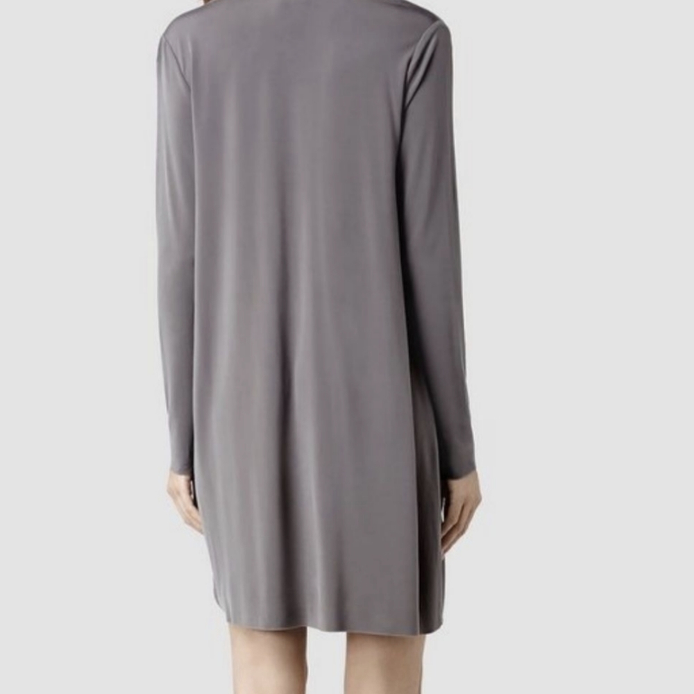 All Saints Long Sleeve Draped Tunic Dress - Picture 2 of 6